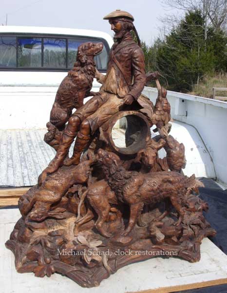 Hunting Clock Carving Restoration