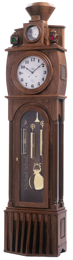 Railroad grandfather clock